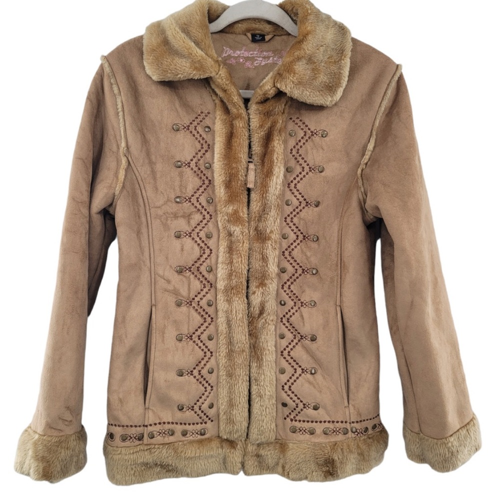 Protection System Girls' Faux Suede Fur Jacket Size 16 Coat